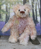 Archibald is a sweet little traditional, one of a kind artist teddy bear, in subtly coloured hand dyed mohair by Barbara Ann Bears he stands 6 inches/15 cm tall