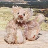 Archibald is a sweet little traditional, one of a kind artist teddy bear, in subtly coloured hand dyed mohair by Barbara Ann Bears he stands 6 inches/15 cm tall