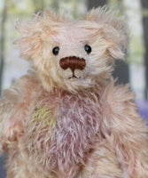 Archibald is a sweet little traditional, one of a kind artist teddy bear, in subtly coloured hand dyed mohair by Barbara Ann Bears he stands 6 inches/15 cm tall