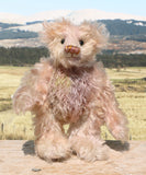 Archibald is a sweet little traditional, one of a kind artist teddy bear, in subtly coloured hand dyed mohair by Barbara Ann Bears he stands 6 inches/15 cm tall