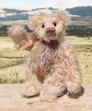 Archibald is a sweet little traditional, one of a kind artist teddy bear, in subtly coloured hand dyed mohair by Barbara Ann Bears he stands 6 inches/15 cm tall