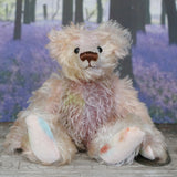 Archibald is a sweet little traditional, one of a kind artist teddy bear, in subtly coloured hand dyed mohair by Barbara Ann Bears he stands 6 inches/15 cm tall