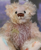 Archibald is a sweet little traditional, one of a kind artist teddy bear, in subtly coloured hand dyed mohair by Barbara Ann Bears he stands 6 inches/15 cm tall