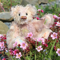 Archibald is a sweet little traditional, one of a kind artist teddy bear, in subtly coloured hand dyed mohair by Barbara Ann Bears he stands 6 inches/15 cm tall