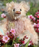 Archibald is a sweet little traditional, one of a kind artist teddy bear, in subtly coloured hand dyed mohair by Barbara Ann Bears he stands 6 inches/15 cm tall