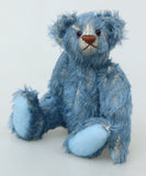 Blue Chip is a 10.5 inch vintage mohair artist teddy bear by Barbara Ann Bears