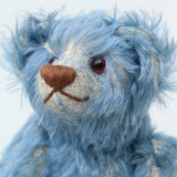 Blue Chip is a 10.5 inch vintage mohair artist teddy bear by Barbara Ann Bears