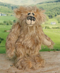 Boswell standing.
Boswell is a charming and very friendly, one of a kind, artist bear by Barbara-Ann Bears in wonderful flecked grey mohair.
Boswell stands 8 inches/20cm tall