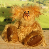 Cardhu sitting, Cardhu is a one of a kind antique gold mohair artist bear with hand painted eyes and a sweet smile