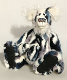 Charleston sitting, Charleston is a subtly coloured 19 inch one of a kind, artist teddy bear in gorgeous soft faux fur and fluffy white mohair by Barbara-Ann Bears 