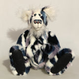 Charleston sitting, Charleston is a subtly coloured 19 inch one of a kind, artist teddy bear in gorgeous soft faux fur and fluffy white mohair by Barbara-Ann Bears 