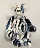 Charleston standing, Charleston is a subtly coloured 19 inch one of a kind, artist teddy bear in gorgeous soft faux fur and fluffy white mohair by Barbara-Ann Bears 