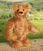 Chorley standing. Chorley is a sweet and loving traditional one of a kind artist bear in beautiful grey flecked German mohair by Barbara Ann Bears, he stands 7.5 inches/19 cm tall