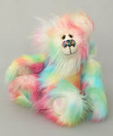 Dreamy Della a sweet and colourful one of a kind artist bear in stunning faux fur and gorgeous fluffy mohair by Barbara-Ann Bears

Dreamy Della is 10 inches tall