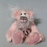 Emily Pinkleton a sweet and friendly one of a kind artist teddy bear by Barbara-Ann Bears in delicately coloured mohair and faux fur, she stands 10 inches/25 cm tall 