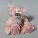 Emily Pinkleton a sweet and friendly one of a kind artist teddy bear by Barbara-Ann Bears in delicately coloured mohair and faux fur, she stands 10 inches/25 cm tall 