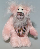 Emily Pinkleton a sweet and friendly one of a kind artist teddy bear by Barbara-Ann Bears in delicately coloured mohair and faux fur, she stands 10 inches/25 cm tall 