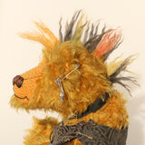 Ezra Plank, close-up of his mohawk, showing his studded choker and faux leather waistcoat