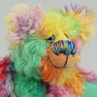 Funky Norman a bright and cheerful, one of a kind, artist teddy bear by Barbara-Ann Bears