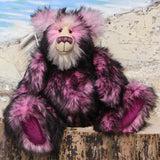Petunia is a very large, cuddly and beautifully coloured, 26 inch tall one of a kind, artist bear by Barbara Ann Bears in luxurious fluffy faux fur and mohair.
Bluebell is made from the most gorgeous and luxurious faux fur and mohair, mainly a dense, long and fluffy faux fur in pink with black tipping. Her face, the fronts of her ears and the underside of her tail are a long, fluffy cream mohair. Bluebell has purple velvet paw pads that co-ordinate perfectly.