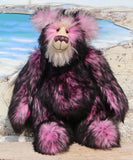 Petunia is a very large, cuddly and beautifully coloured, 26 inch tall one of a kind, artist bear by Barbara Ann Bears in luxurious fluffy faux fur and mohair.
Bluebell is made from the most gorgeous and luxurious faux fur and mohair, mainly a dense, long and fluffy faux fur in pink with black tipping. Her face, the fronts of her ears and the underside of her tail are a long, fluffy cream mohair. Bluebell has purple velvet paw pads that co-ordinate perfectly.