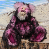 Petunia is a very large, cuddly and beautifully coloured, 26 inch tall one of a kind, artist bear by Barbara Ann Bears in luxurious fluffy faux fur and mohair.
Bluebell is made from the most gorgeous and luxurious faux fur and mohair, mainly a dense, long and fluffy faux fur in pink with black tipping. Her face, the fronts of her ears and the underside of her tail are a long, fluffy cream mohair. Bluebell has purple velvet paw pads that co-ordinate perfectly.