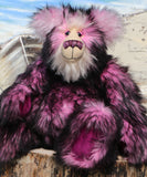Petunia is a very large, cuddly and beautifully coloured, 26 inch tall one of a kind, artist bear by Barbara Ann Bears in luxurious fluffy faux fur and mohair.
Bluebell is made from the most gorgeous and luxurious faux fur and mohair, mainly a dense, long and fluffy faux fur in pink with black tipping. Her face, the fronts of her ears and the underside of her tail are a long, fluffy cream mohair. Bluebell has purple velvet paw pads that co-ordinate perfectly.