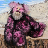Petunia is a very large, cuddly and beautifully coloured, 26 inch tall one of a kind, artist bear by Barbara Ann Bears in luxurious fluffy faux fur and mohair.
Bluebell is made from the most gorgeous and luxurious faux fur and mohair, mainly a dense, long and fluffy faux fur in pink with black tipping. Her face, the fronts of her ears and the underside of her tail are a long, fluffy cream mohair. Bluebell has purple velvet paw pads that co-ordinate perfectly.