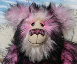 Petunia is a very large, cuddly and beautifully coloured, 26 inch tall one of a kind, artist bear by Barbara Ann Bears in luxurious fluffy faux fur and mohair.
Bluebell is made from the most gorgeous and luxurious faux fur and mohair, mainly a dense, long and fluffy faux fur in pink with black tipping. Her face, the fronts of her ears and the underside of her tail are a long, fluffy cream mohair. Bluebell has purple velvet paw pads that co-ordinate perfectly.