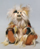 Selwyn is a lovable and beautifully coloured, one of a kind, artist teddy bear in gorgeous faux fur and fluffy mohair by Barbara-Ann Bears, he stands 16 inches/41 cm tall