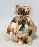 Selwyn is a lovable and beautifully coloured, one of a kind, artist teddy bear in gorgeous faux fur and fluffy mohair by Barbara-Ann Bears, he stands 16 inches/41 cm tall