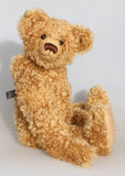 Teddington sitting.
Teddington, a large, elegant and very huggable, one of a kind, classical, traditional mohair artist teddy bear made by Barbara-Ann Bears, he stands 21.5 inches (55cm) 