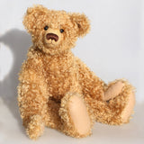 Teddington sitting.
Teddington, a large, elegant and very huggable, one of a kind, classical, traditional mohair artist teddy bear made by Barbara-Ann Bears, he stands 21.5 inches (55cm) 