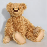 Teddington sitting.
Teddington, a large, elegant and very huggable, one of a kind, classical, traditional mohair artist teddy bear made by Barbara-Ann Bears, he stands 21.5 inches (55cm) 