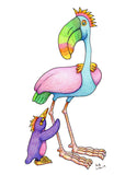 "Not If You Are A Flamingo" greeting card, about overcoming self-doubt