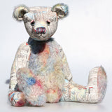The Noogie Teddy Bear pattern makes a large, classical, traditional mohair Barbara-Ann Bear about 22 inches (55cm) tall.  A teddy bear sewing pattern to make a large traditional mohair artist teddy bear with a long snout and long arms and legs