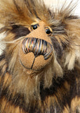Bobby Bibba is a very fashionable and exotic, one of a kind, artist bear by Barbara-Ann Bears in luxurious mohair and upcycled Biba faux fur Bobby Bibba stands 15 inches (38 cm) tall and is 12 inches (30 cm) sitting. Bobby Bibba is a gorgeous and striking fluffy teddy bear who was once a rather glamorous short jacket
