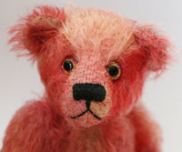 Charlie is a very friendly and sweet, little traditional teddy bear made from fabulous hand dyed mohair in warm colours by Barbara Ann Bears Charlie is 8 inches (20cm) tall and is 6 inches (15cm) sitting.