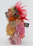 Charlie Chuffle is an extremely lovable, sweet and happy one of a kind artist bear made from beautiful hand dyed mohair by Barbara Ann Bears Charlie Chuffle stands just 8 inches (20 cm) tall and is 6 inches (15cm) sitting, this doesn't include his beautiful red mohawk which adds a further 2.5 inches (7cm) 