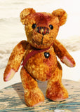 Chris Chuffington is a very happy and friendly, one of a kind, artist teddy bear made from vintage gold crushed velvet by Barbara Ann Bears Chris Chuffington stands 8 inches( 20 cm) tall and he is 6 inches (15 cm) sitting. Chris Chuffington is a wonderful, happy bear, he has a big happy smile and a perky happy nose