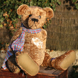 Grimble PRINTED traditional jointed mohair teddy bear sewing pattern by Barbara-Ann Bears for a traditional 17 inch/43cm teddy bear  The Grimble pattern makes a sweet, old-fashioned Barbara-Ann Bear who stands about 17 inches/43cm tall.