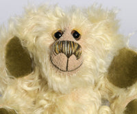 Dudley is a very happy and friendly little bear, a one of a kind, artist teddy bear made from wonderful mohair by Barbara-Bears