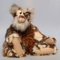 Pepe La Peluche is a big, stunning, wild and wonderful, one of a kind, artist teddy bear in gorgeous faux fur & mohair by Barbara-Ann Bears. Pepe La Peluche stands 18 inches (46 cm) tall and is 14.5 inches (37 cm) sitting. 