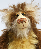 Dylan Dymble is a wild yet sweet, one of a kind, artist teddy bear made in wonderfully shaggy mohair by Barbara-Bears' he stands 9.5 inches( 24 cm) tall and he is 7 inches (18 cm) sitting. 