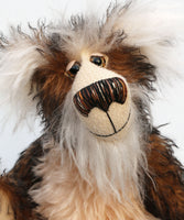 Emerson Toot is a charming and elegant, one of a kind, artist bear by Barbara-Ann Bears in wonderful fluffy tipped mohair