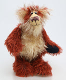 Erskine is a gently colourful, calm and friendly, one of a kind, artist teddy bear made in beautiful German mohairs by Barbara-Bears, he stands 8.3/4 inches( 22 cm) tall and he is 6.5 inches (16 cm) sitting. 