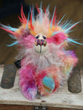 Filibert is a very happy and sweet teddy bear, a colourful, one of a kind, hand-dyed mohair and faux fur artist bear by Barbara-Ann Bears.