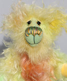 Freddie Frogmore has beautiful, hand painted eyes with hand coloured eyelids, a splendid nose embroidered from individual threads to complement his colouring and he has a sweet, friendly smile