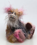 Galahad The Grey is a loveable, fluffy and subtly coloured, one of a kind artist bear, in shaggy hand dyed mohair by Barbara-Ann Bears Galahad The Grey stands 11.5 inches (29 cm) tall and is 8.5 inches (22 cm) sitting.