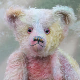 Gertrude has glass eyes which were painted to match her mohair, a beautiful nose carefully embroidered with individual threads to also match her colouring and a content and gracious expression.